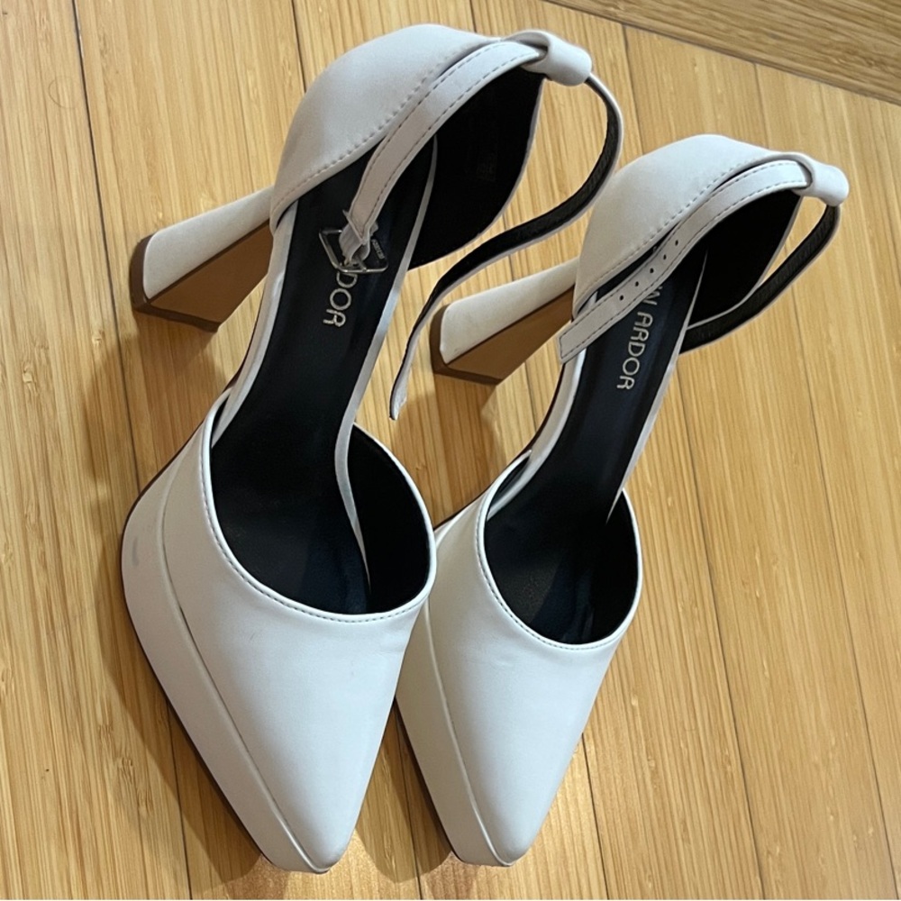 White Ankle Strap Heels